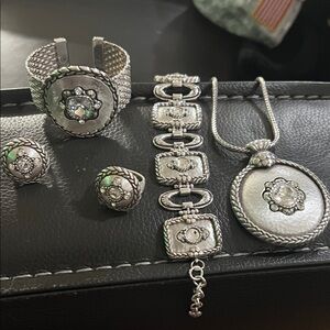 Elegant Silver Jewelry Set. You choose ring two available size 7 1/2, and 8”.